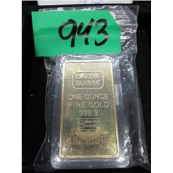 Credit Suisse Art bar .999 Gold clad