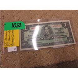 1937 CDN Gordon/Towers $1 bill