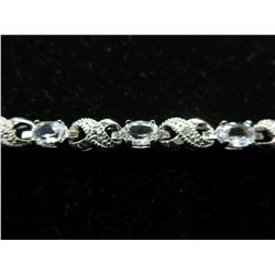 White topaz & diamond tennis bracelet