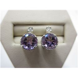 New amethyst & diamond stud earrings