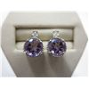 Image 1 : New amethyst & diamond stud earrings