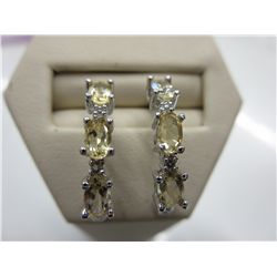 New 1.35 CT citrine & .05 CT diamond earrings