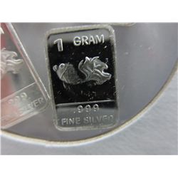 4 x .999 silver bullion art bars