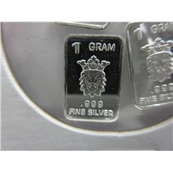 4 x .999 silver bullion art bars