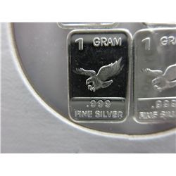 4 x .999 silver bullion art bars