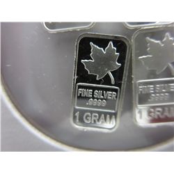 4 x .999 silver bullion art bars