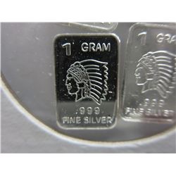 4 x .999 silver bullion art bars