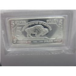 Solid silver .999 American Buffalo bar