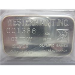 Rare 1976 .999 one Troy oz. silver bar