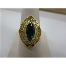 Fancy green quartz with 2 diamond dinner rings