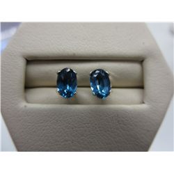 Brand new London blue topaz oval stud earrings