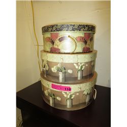 3 Round "Hat Boxes"