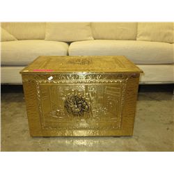Hammered brass plated chest