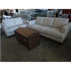 NEW -  Leather Natuzzi sofa & loveseat