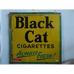 Black Cat cigarettes tin sign - 1950's