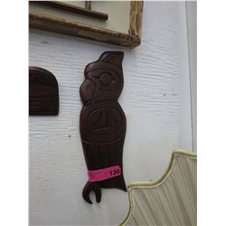 Signed Laurence Andrew "Owl" wall plaque