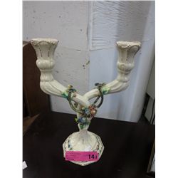 Vintage glazed ceramic candle stick holder