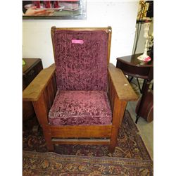 Antique armchair w/ upholstered back and seat