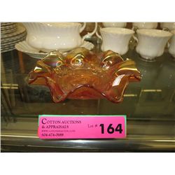 Vintage flash glass bowl - orange iridescent