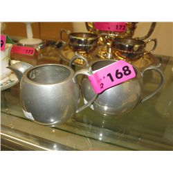 English pewter cream & sugar