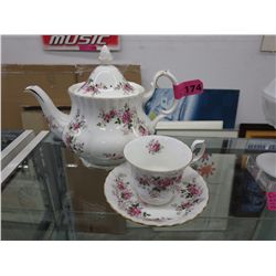 Royal Albert lavender rose teapot, teacup & saucer