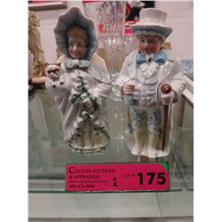 2 Victorian Nodders - hand painted - AS IS