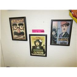 3 Framed novelty cards
