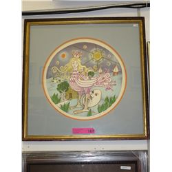Signed limited edition coloured lithograph