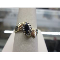 14KT yellow gold Sapphire & Diamond ring