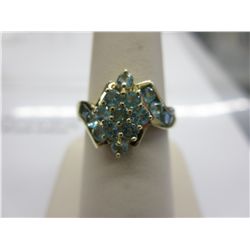 10KT yellow gold Aquamarine ring