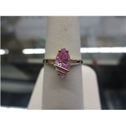 10KT yellow gold Pink Ice Ring