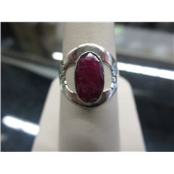 Ruby & sterling silver ring
