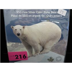 2014 Canada Polar Bear silver $50.00 coin