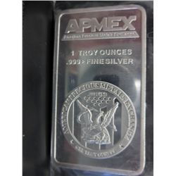 Silver bar, 1 Troy oz. of 0.999 silver
