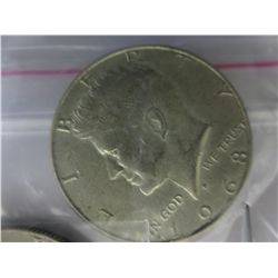 2 x John Kennedy half dollars, 1967 & 1968