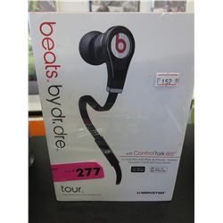 Ear bud headphones with control talk - black
