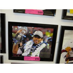 Signed Russell Wilson football photo