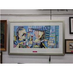 Signed original abstract acrylic signed Y Gartua