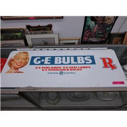 GE Bulbs 2 sided tin sign - 1950's