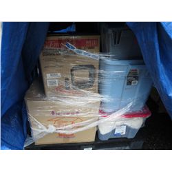 Skid of household items.
