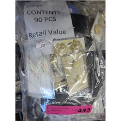 90 pcs of new fashion jewelry, wrapped for retail