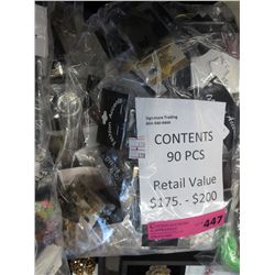 90 pcs of new fashion jewelry, wrapped for retail