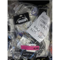 90 pcs of new fashion jewelry, wrapped for retail