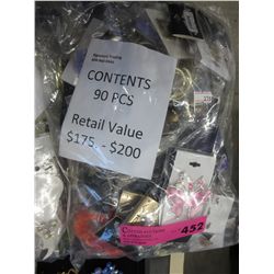 90 pcs of new fashion jewelry, wrapped for retail