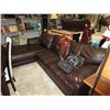 Image 1 : NEW - brown leather sectional