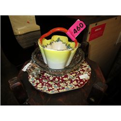 3 pcs of vintage china & glass