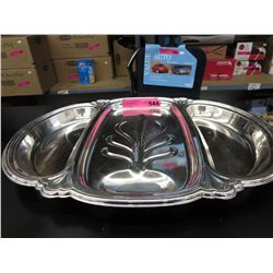 Silver plated serving tray for hot meat