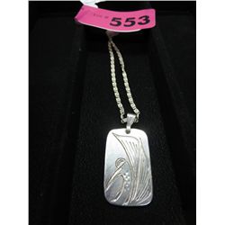 Signed - Sterling hummingbird pendant & chain