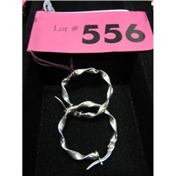10KT white gold Italian hoop earrings