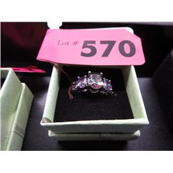 Silver & mystic topaz dinner ring, size 8